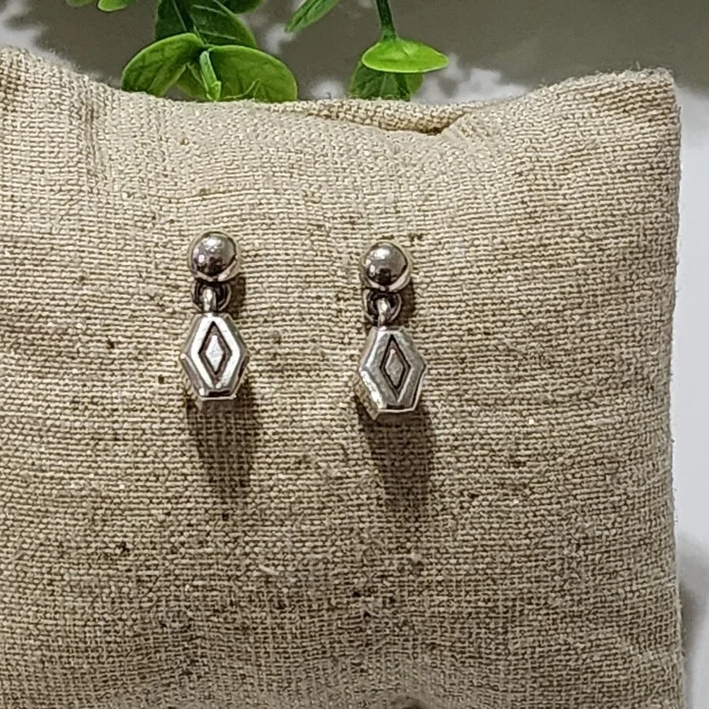COPY - Brighton silver tone triangle drop post earrings - Picture 1 of 3